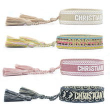Load image into Gallery viewer, Jewelry Hand Sign Embroidered Color Cotton Bracelets Women Braided Frilled Men Bracelets 2021 Lover Gift