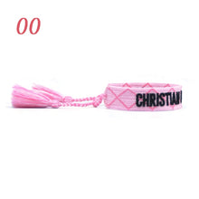Load image into Gallery viewer, Jewelry Hand Sign Embroidered Color Cotton Bracelets Women Braided Frilled Men Bracelets 2021 Lover Gift